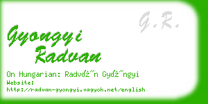 gyongyi radvan business card